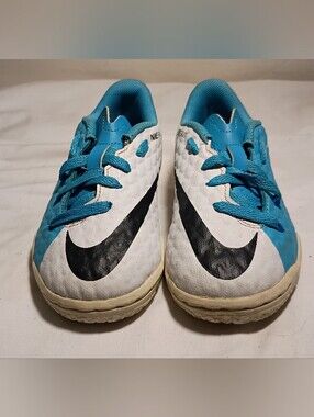Nike Jr HypervenomX Phelon III IC Indoor Soccer Shoes 10C White Blue 852600-104